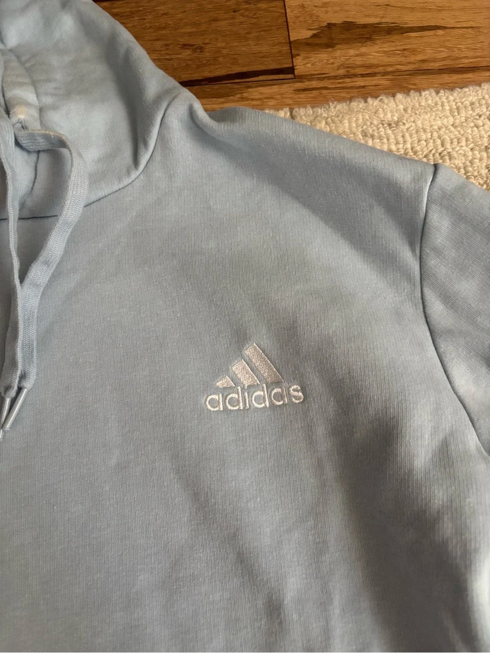 adidas Men's Pale Blue Pullover Hoodie
